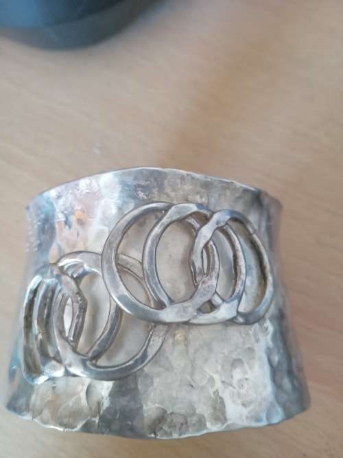 Large Heavy Vintage Sterling Silver Cuff Bangle - (71.3g)