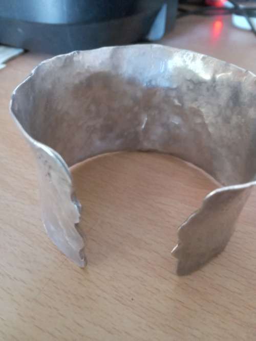 Large Heavy Vintage Sterling Silver Cuff Bangle - (71.3g)