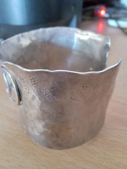 Large Heavy Vintage Sterling Silver Cuff Bangle - (71.3g)