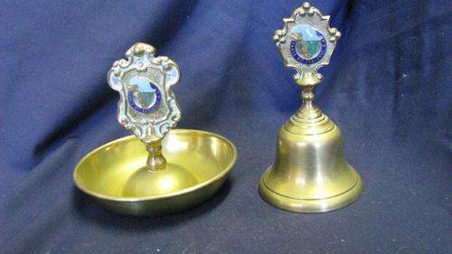 Bronze Bell and Ash Tray set