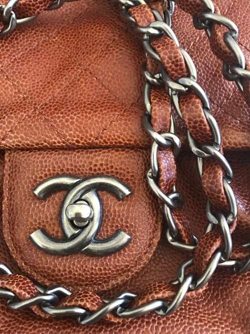 Chanel Brown Elastic Flap in Glazed Calfskin - PRICED TO SELL