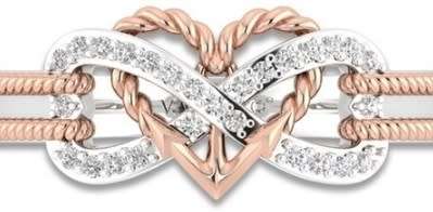 FABULOUS BRAND NEW BEAUTIFUL INFINITY 9 CT ROSE GOLD AND STERLING SILVER RING.