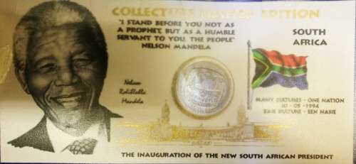 Mandela and De Klerk. Collection of coins, ballot paper, first day covers etc.
