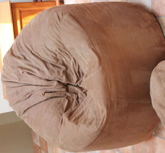 Lovely big Mock Suede bean bag (Custom made) with matching footstool (optional xtra)