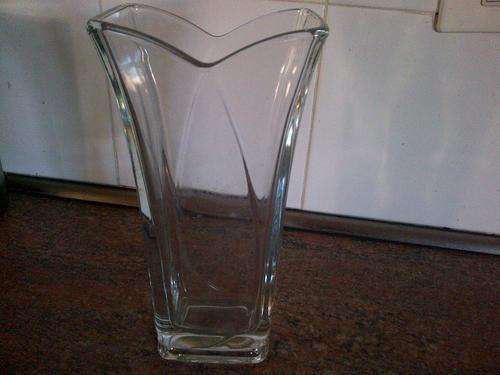 Thick glass tulip vase