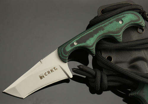CRKT 2386 Folts Minimalist Micarta Handle Neck Folder Knife Tanto Plain