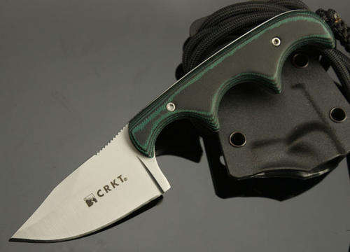 CRKT 2387 Folts Minimalist Micarta Handle Neck Folder Knife Tanto Plain