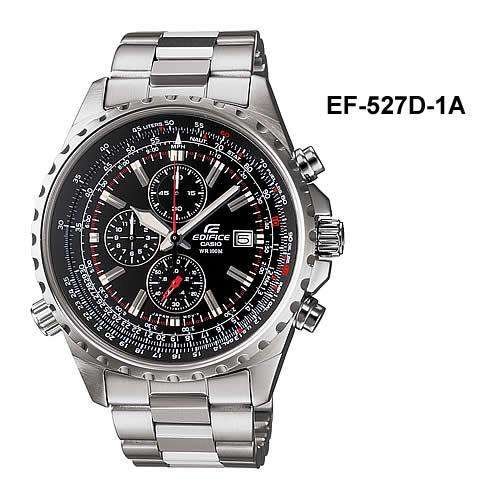 Casio Edifice Aviator Pilot Chronograph Watch EF-527D-1A/7A or EF-527BK-1AV