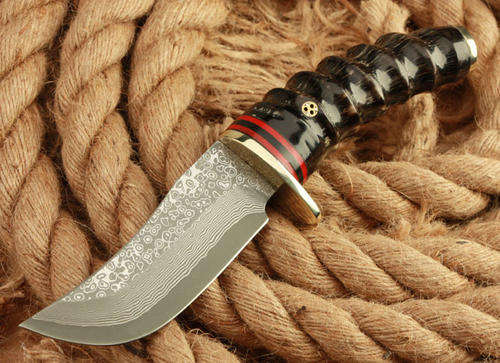 Hand Made Damascus Blade!!Real Mongolian Gazelle Horn Handle!! Don't Miss!!