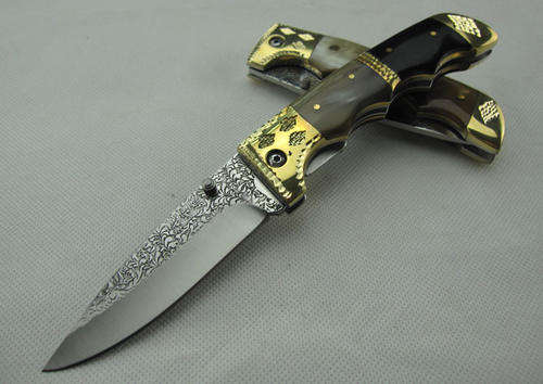 Handmade Folder Knife, Horn Handle.