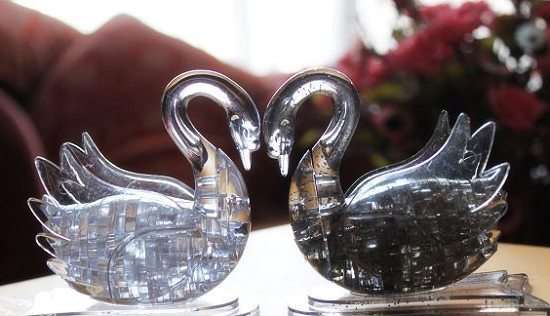 3D Crystal Puzzle -- Swan(White, Gray)