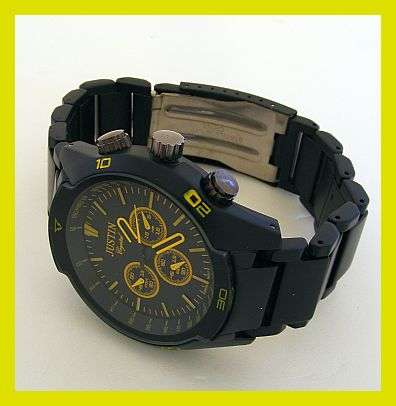 BLACK AND NEON YELLOW METAL JUSTIN WATCH