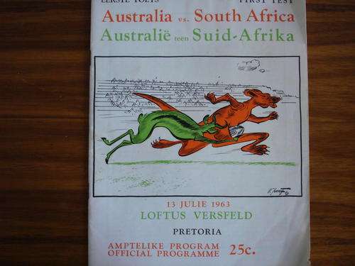 Match Programme: South Africa vs Australia 13 July 1963