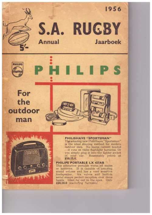 SA Rugby Annual 1956 Ed Theo Marais. VERY SCARCE