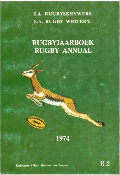 1974 SA Rugby Annual SC 208 pp Very good condition