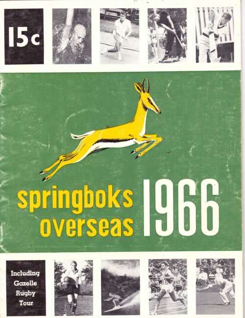 1966 Springboks Overseas. SA Sports magazine. 32 pp Incl 2 pp article on Gazzelles tour to Arg.