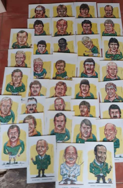 36 prints by Wynand Claassen of the 1981 Springbok team & management to NZ and USA