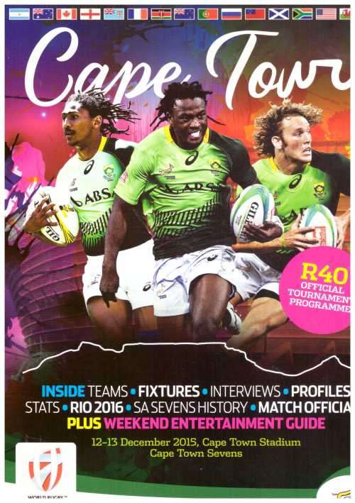 Rugby programme. 2015 SA Leg of IRB Sevens. Cape Town Stadium