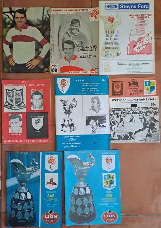 36 X Currie Cup final rugby programmes 1971-2016 For full details, see below