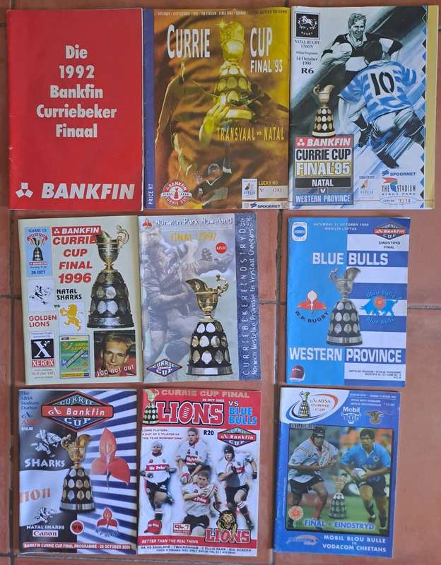 36 X Currie Cup final rugby programmes 1971-2016 For full details, see below