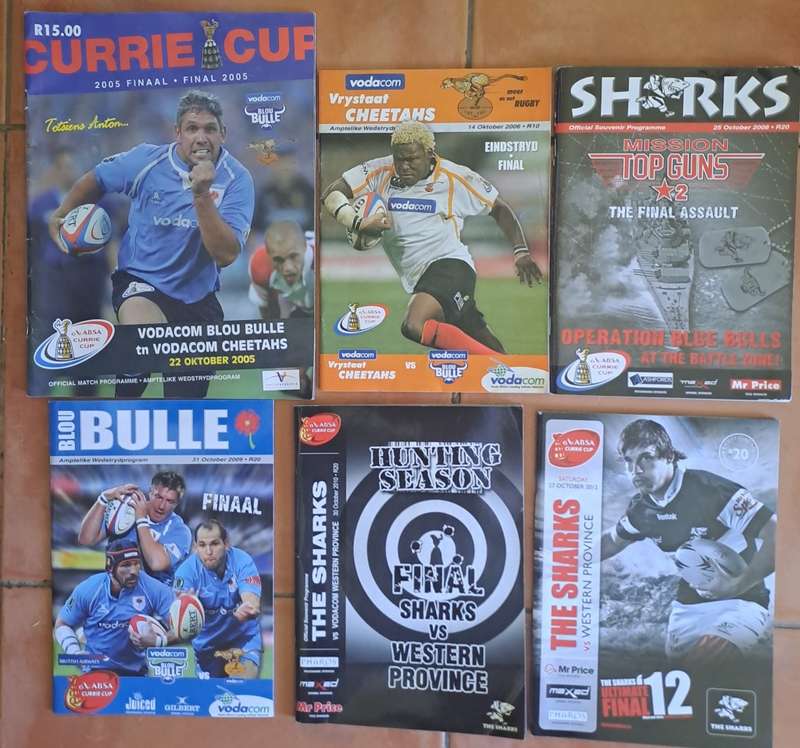 36 X Currie Cup final rugby programmes 1971-2016 For full details, see below
