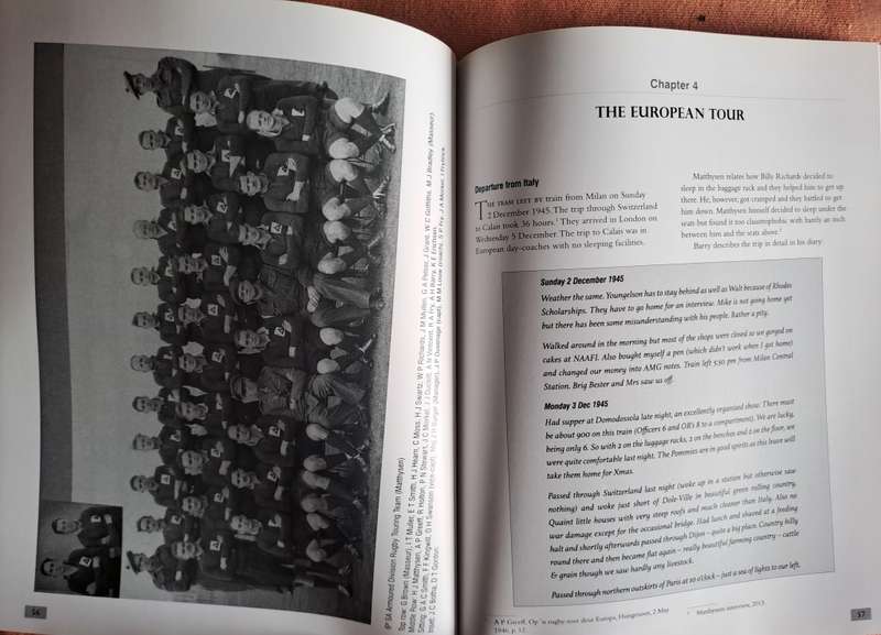 Rugby Book `Khaki Clad Springboks` Matches played by SA Armoured Div 1943-46 s/c 152pp As new