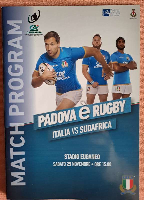 Rugby Programme. Italy vs South Africa 25 November 2017 Padua, Italy