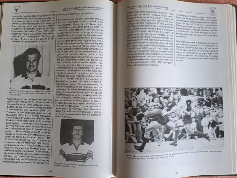 Two rugby books. The history of rugby at the Ermelo HS 1914-2000 (Vol I) & 2000-14 (Vol II) Signed