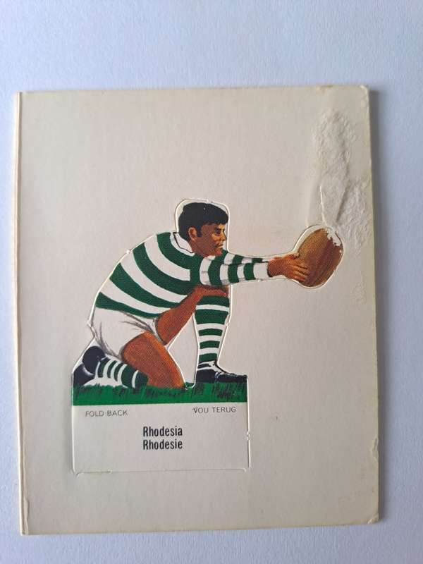 Rhodesia. Shell SA Rugby teams `Pop-ups`. c1974 Size of card 60mmx75mm VERY SCARCE