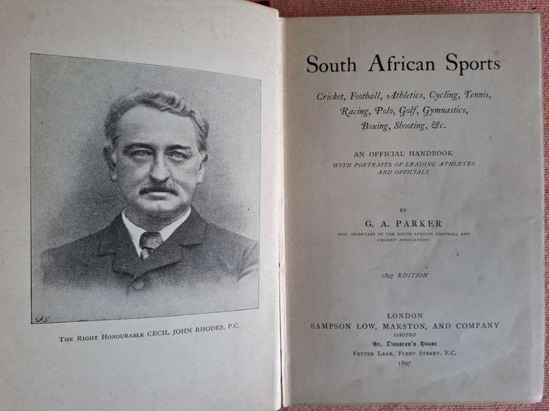 Sport book incl ch on rugby `South African Sports` Parker (1897) H/C One of oldest SA books on sport