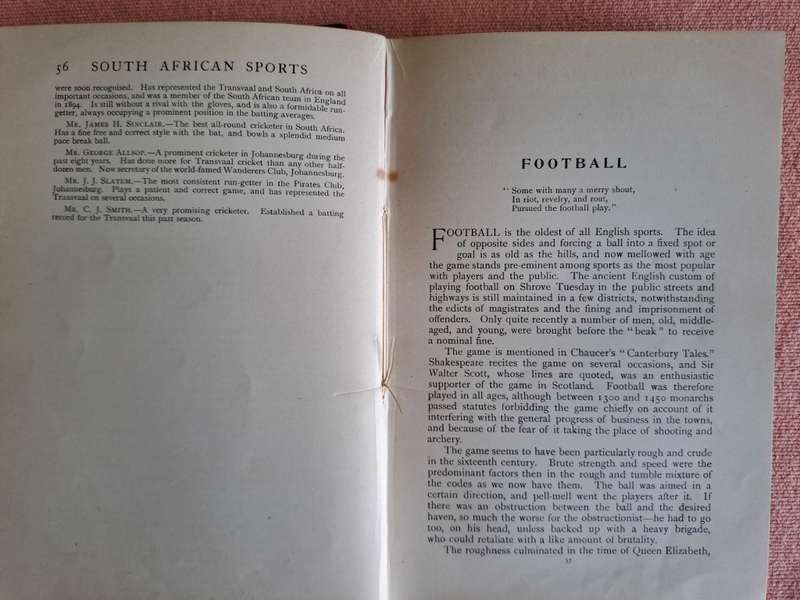 Sport book incl ch on rugby `South African Sports` Parker (1897) H/C One of oldest SA books on sport