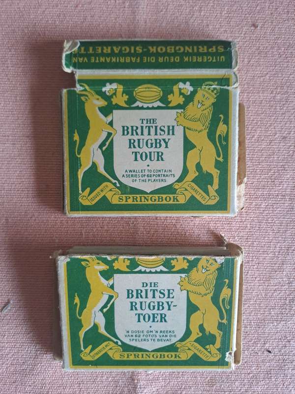 Cigarette cards 1938 - Issued by Springbok Cigarettes-Complete set of 62 cards. Scarce with boxes