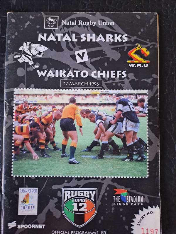 Rugby programme - Natal v Waikato 11 Maart 1996