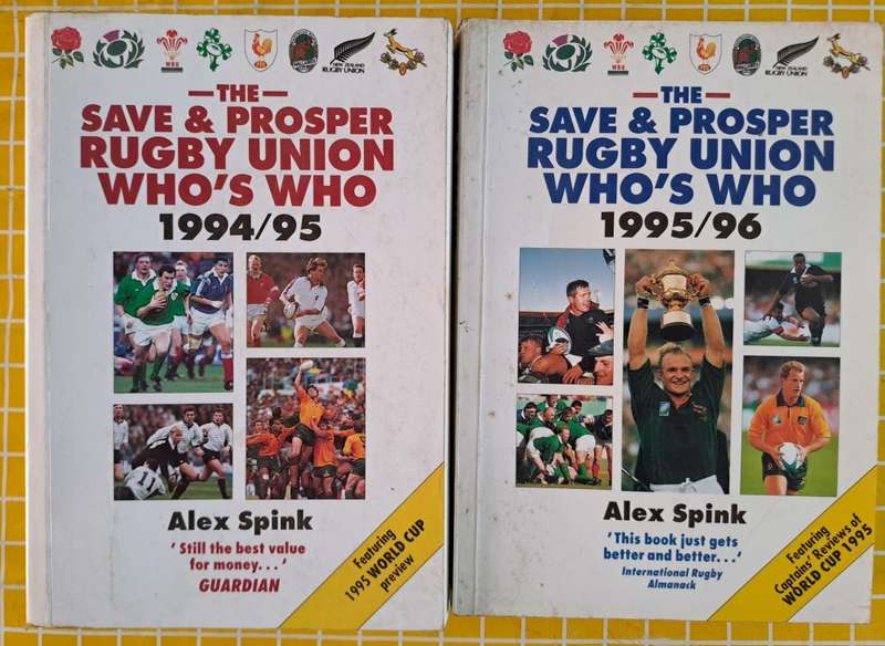 Rugby book -- 2 X Prosper and Save Rugby Who`s Who 1994-1996