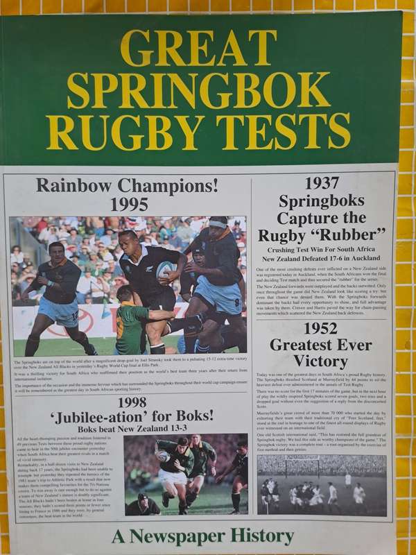 Rugby book - Great Springbok Rugby Tests (Updated version by Paul Dobson) (2015)