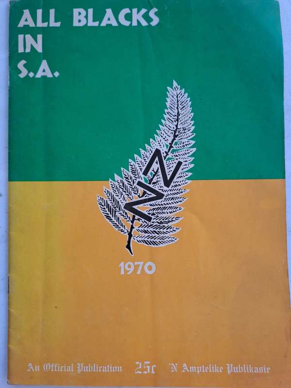 Rugby brochure. All Blacks in SA (1970) Pre-tour brochure