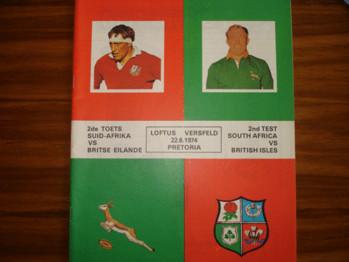 Match programme: South Africa vs British Isles. 2nd test 1974