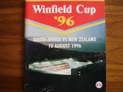 Match programme: South Africa vs New Zealand 1996