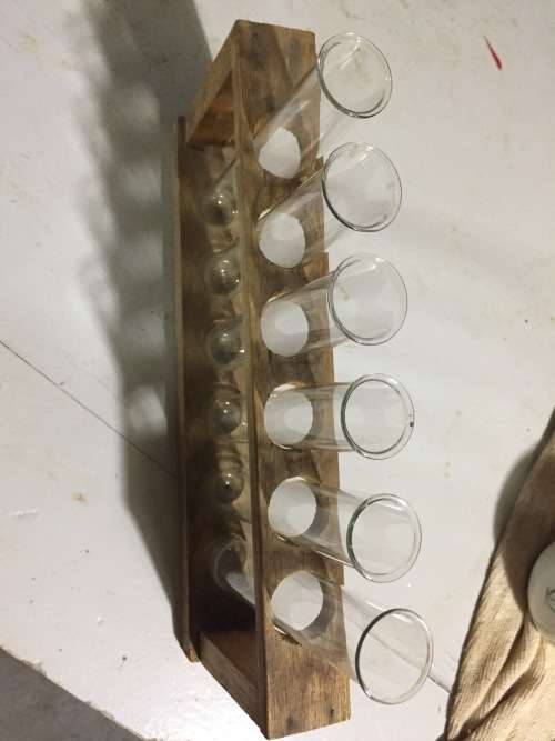 Test tube sets in rare wooden holders