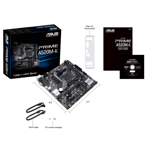 AUS A520M-K MOTHERBOARD RYZEN AM4 MATX (DEMO - LIKE NEW) - Ryzen 5000 Series Compatible