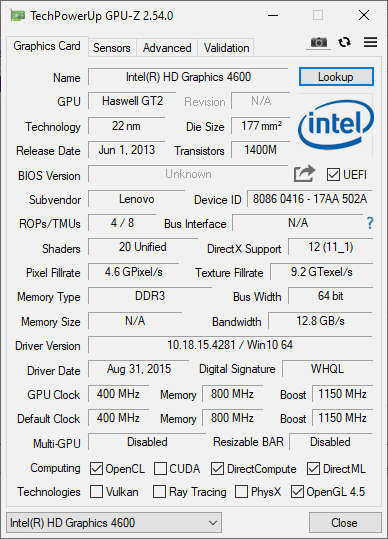 Lenovo E540 Laptop/Intel Core i7-4712MQ CPU/Nvidia GeForce GT 740 2GB Graphics/ 4GB Ram/120GB SSD