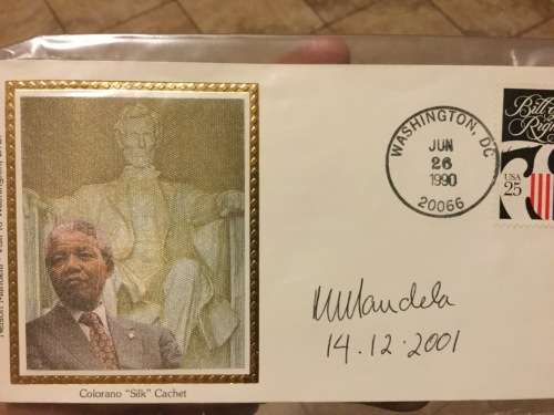 Nelson Mandela signed cover