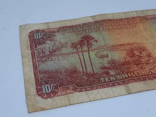 BANK OF RHODESIA AND NYASALAND 10 SHILLING 3RD JULY 1959 BANK NOTE