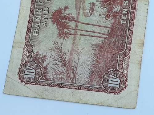 BANK OF RHODESIA AND NYASALAND 10 SHILLING  11 JANUARY 1961 BANK NOTE