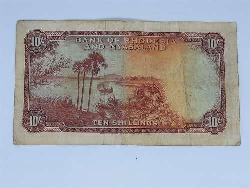 BANK OF RHODESIA AND NYASALAND 10 SHILLING 18TH JULY 1958 BANK NOTE