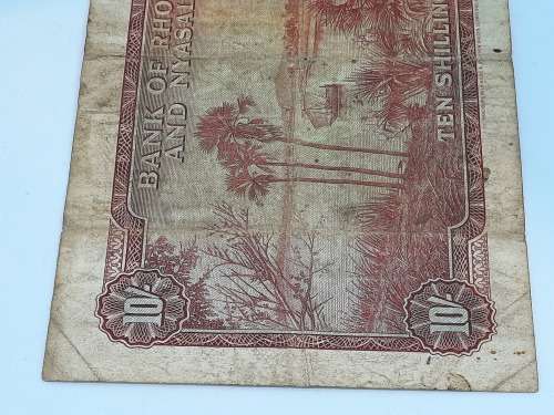 BANK OF RHODESIA AND NYASALAND 10 SHILLING 25TH JANUARY 1961 BANK NOTE