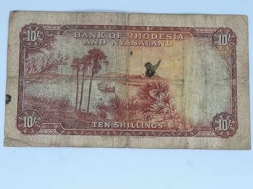 BANK OF RHODESIA AND NYASALAND 10 SHILLING 18TH JULY 1958 BANK NOTE
