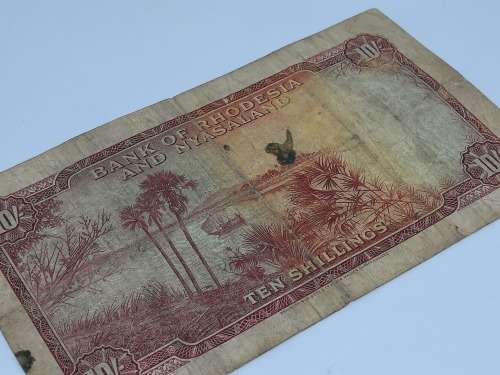 BANK OF RHODESIA AND NYASALAND 10 SHILLING 18TH JULY 1958 BANK NOTE