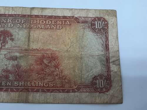 BANK OF RHODESIA AND NYASALAND 22ND APRIL 1960 10 SHILLING BANK NOTE