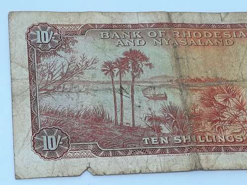BANK OF RHODESIA  AND NYASALAND 11TH JANUARY 1961 BANK NOTE